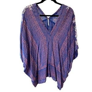 Free People Abstract Embroidered Sleeve Tunic
